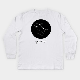 Gemini Zodiac Constellation Astrological Sign Celestial Art Kids Long Sleeve T-Shirt